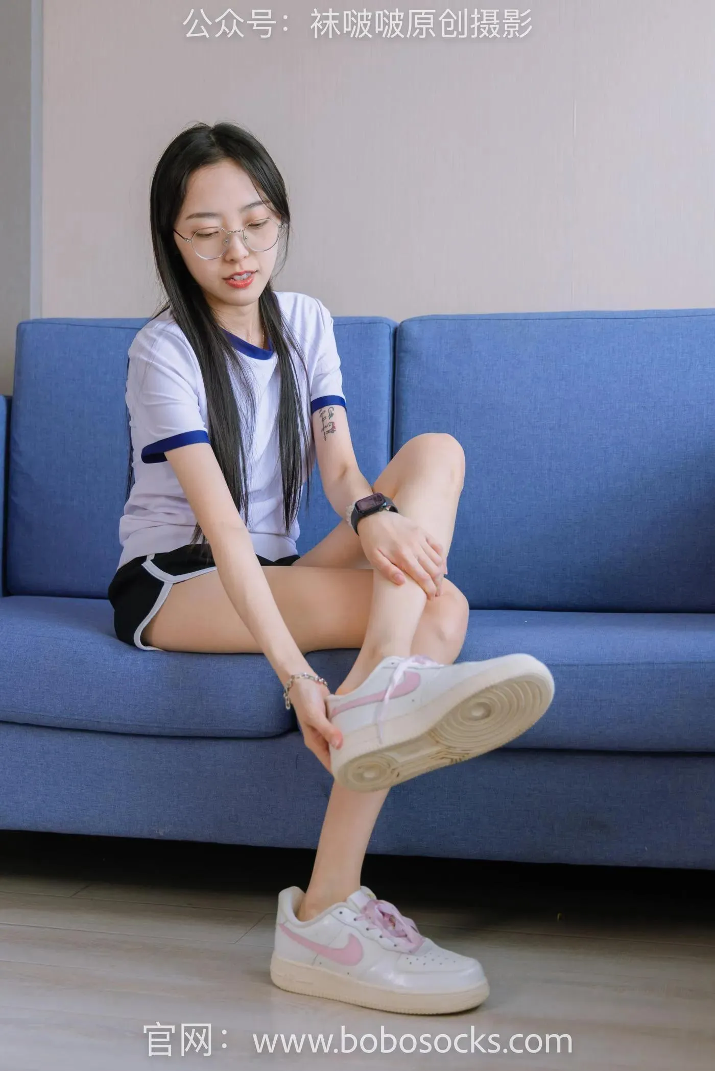 [BoBoSocks袜啵啵]NO.147 稚予-空军一号板鞋、白棉袜、体操服 [139P]插图7